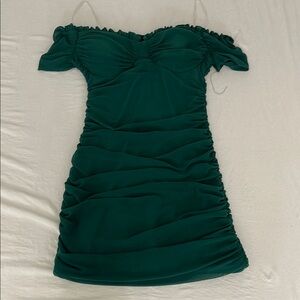 Elegant Green Off-Shoulder Dress